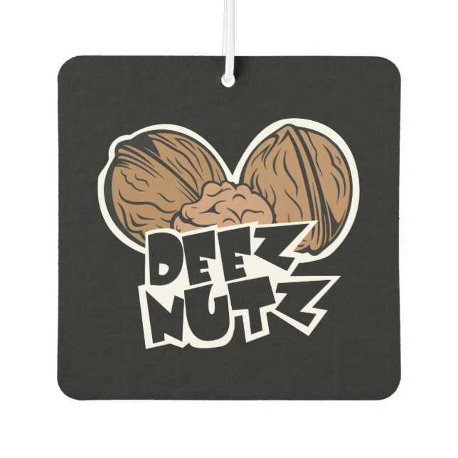 Deez Nutz Funny Illustration Air Freshener (Front)