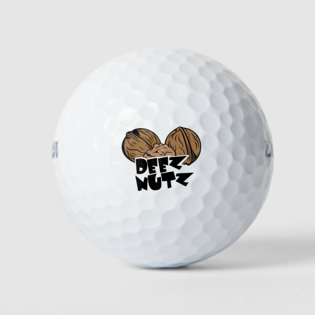 Deez Nutz Funny Illustration Golf Balls (Front)