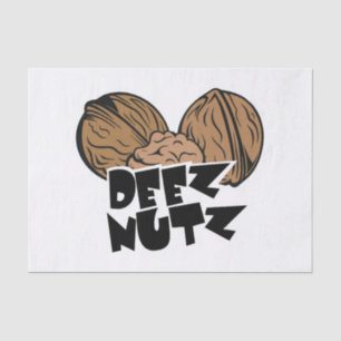 Deez Nutz Funny Illustration Tissue Paper
