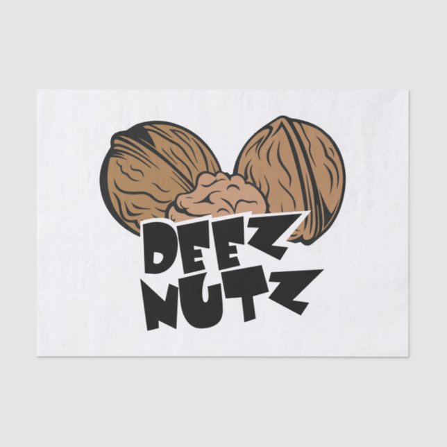Deez Nutz Funny Illustration Tissue Paper (Front)