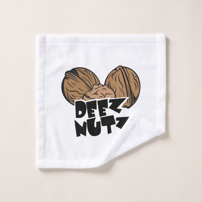 Deez Nutz Funny Illustration Wash Cloth (Wash Cloth)