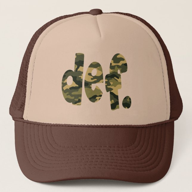 def. Camo Trucker Hat (Front)