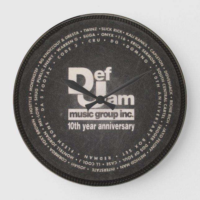 Def Jam Slipmat clock. Large Clock (Front)