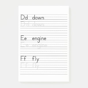 DEF Writing Practice Alphabet Worksheet Notepad