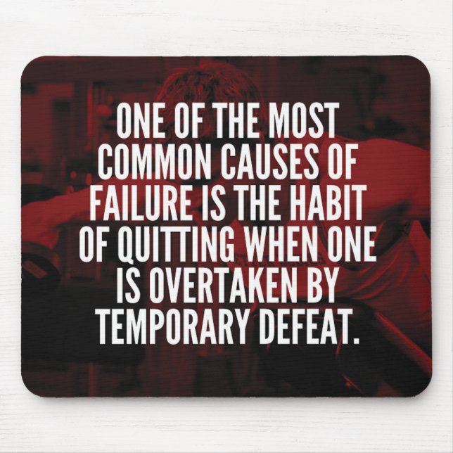 Defeat Is Temporary - Workout Motivational Mouse Pad (Front)