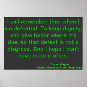 Defeat Motivational Quote Orson Scott Card Poster