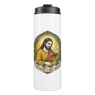 Defeated Jesus Smoking Burnt Toast Breakfast Kitch Thermal Tumbler