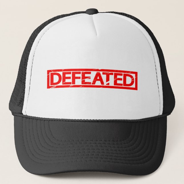 Defeated Stamp Trucker Hat (Front)