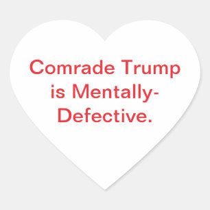 Defective Comrade Trump Hankamer Artjunkhaus Comic Heart Sticker