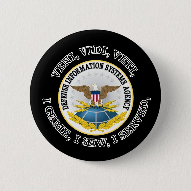 Defence Information Systems Agency (DISA) VVV 2 Inch Round Button (Front)