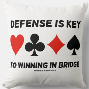 Defence Is Key To Winning In Bridge Card Suits Throw Pillow