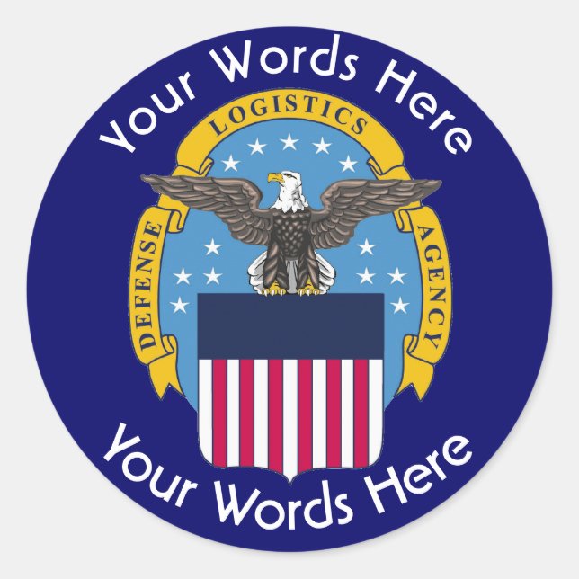 Defence Logistics Agency DIA Shield Classic Round Sticker (Front)