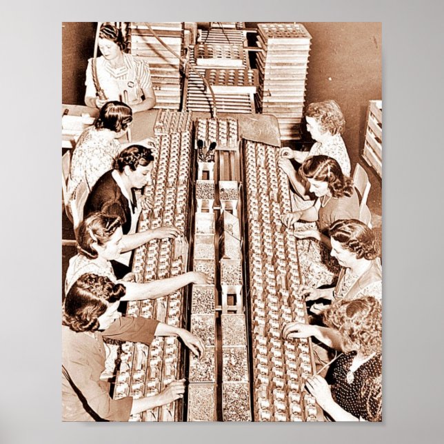 Defence Plant Assembly Line Poster (Front)