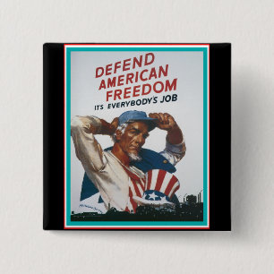 Defend American Freedom 2 Inch Square Button