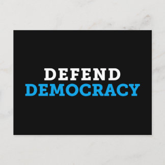 Defend Democracy Black Postcard