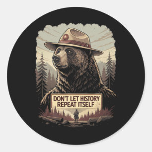 Defend Democracy - Don't Let History Repeat Itself Classic Round Sticker