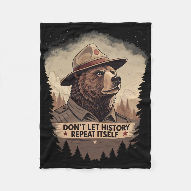 Defend Democracy - Don't Let History Repeat Itself Fleece Blanket (Front)