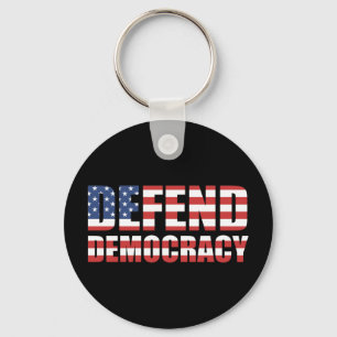 Defend Democracy Pro-Democracy Voting Rights Keychain