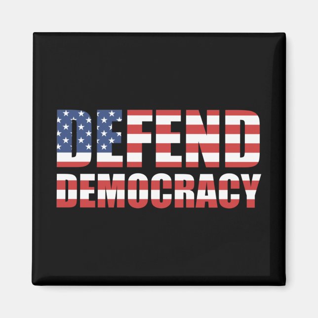 Defend Democracy Pro-Democracy Voting Rights Magnet (Front)