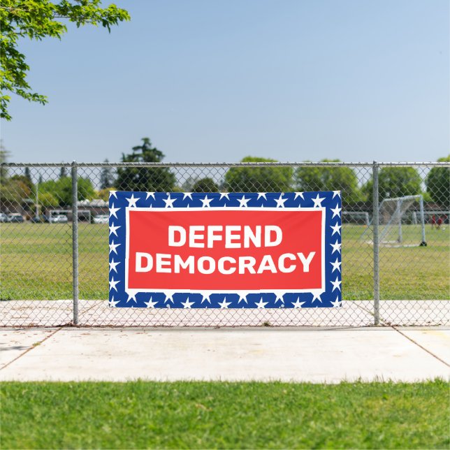 Defend Democracy Protest Banner (Insitu)
