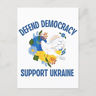 Defend Democracy Support Ukraine American Holiday Postcard