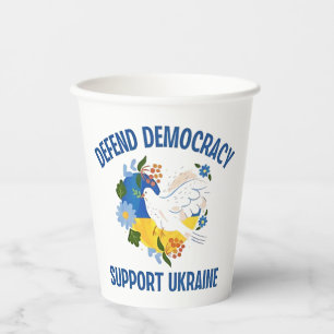 Defend Democracy Support Ukraine American Paper Cups