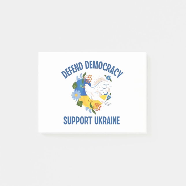 Defend Democracy Support Ukraine American Post-it Notes (Front)