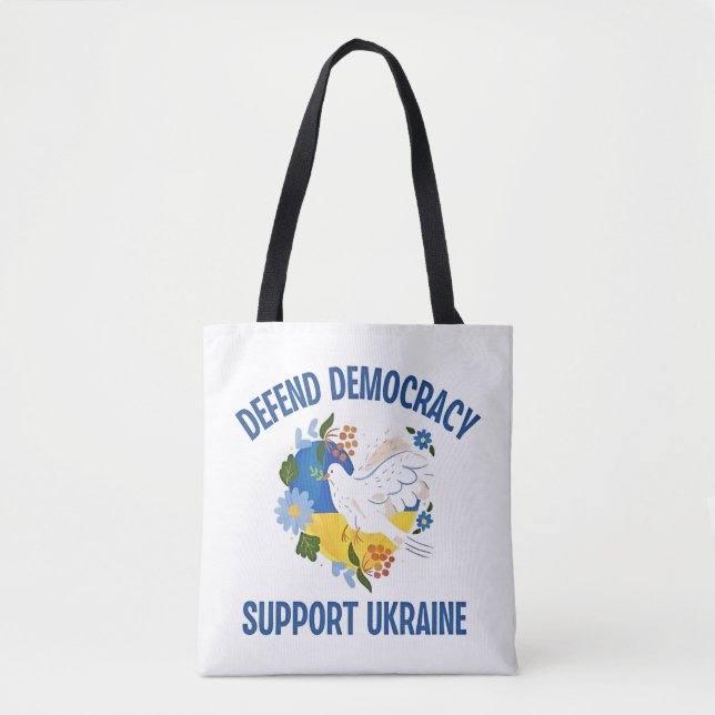 Defend Democracy Support Ukraine American Tote Bag (Front)