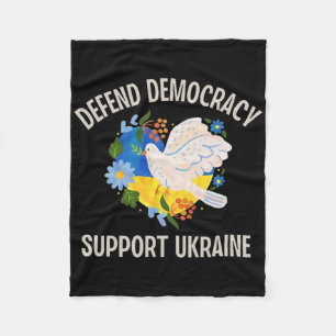 Defend Democracy Support Ukraine Fleece Blanket