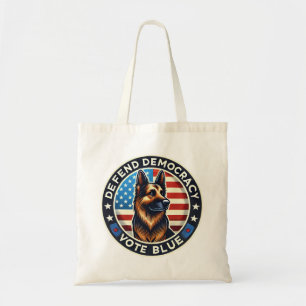 Defend Democracy - Vote Blue - German Shepherd Tote Bag