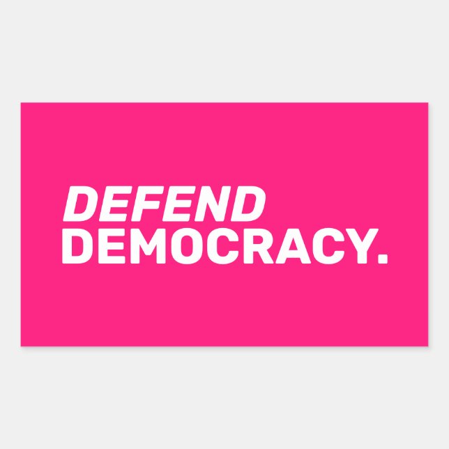 Defend democracy women rights pro choice hot pink sticker (Front)
