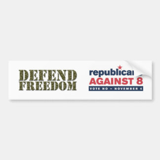 Defend Freedom, GOP vs 8 Bumper Sticker