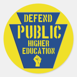 Defend Public Higher Ed in PA Classic Round Sticker