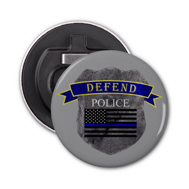Defend the Police Button Bottle Opener (Front)
