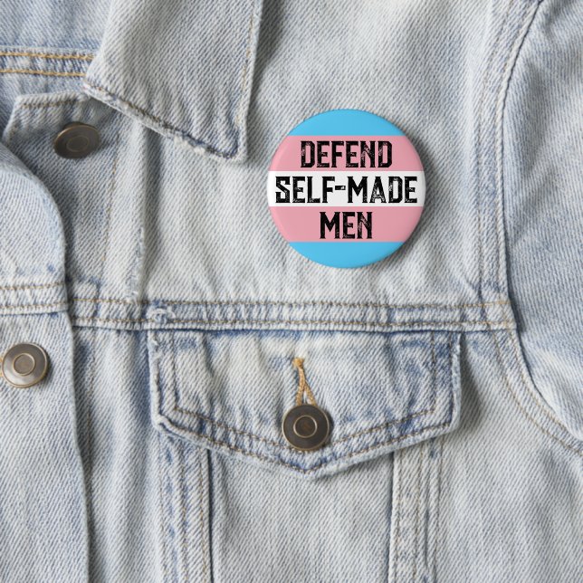defend trans men 2 inch round button (In Situ)