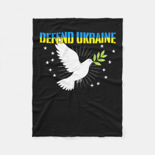 Defend Ukraine Peace Dove Fleece Blanket