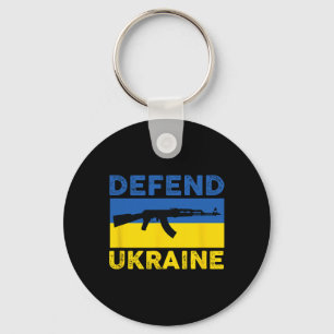 Defend Ukraine - Support Ukraine - Flag Ak-47 Ak-7 Keychain