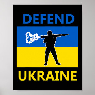 Defend Ukraine - Support Ukraine - Flag Rpg Soldie Poster
