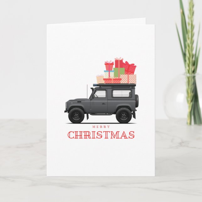 Defender Adventure Folded Holiday Card (Front)