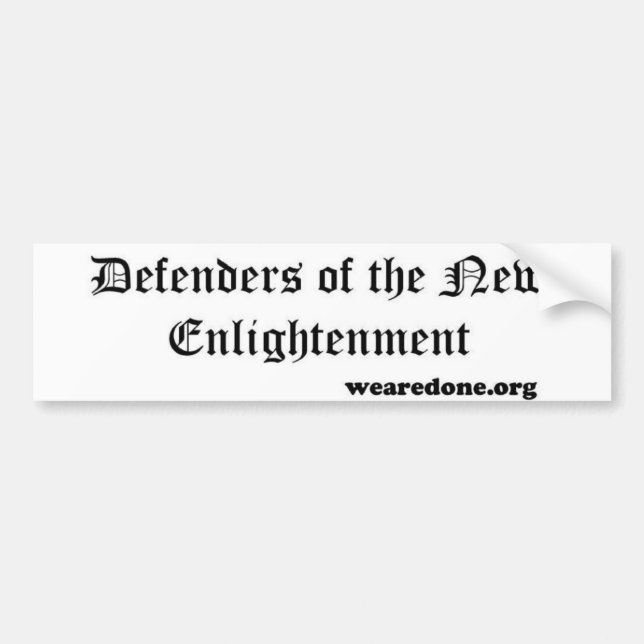 Defenders of the New Enlightenment bumper sticker (Front)