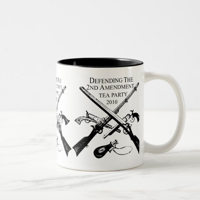 DEFENDING THE 2ND AMENDMENT Two-Tone COFFEE MUG (Right)
