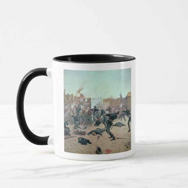 Defending the Fort: Indians attack a U.S. Cavalry Mug (Left)