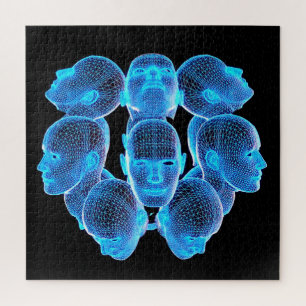 Défendre les têtes humaines bleues Puzzles hologra