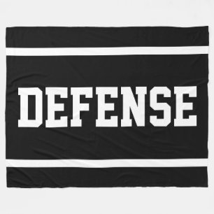 DEFENSE Athletic White Text Stripes On  Fleece Blanket