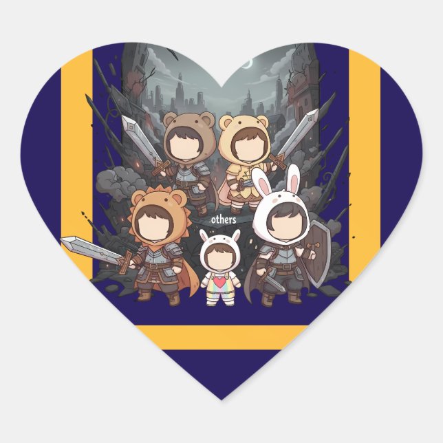 Defense for Others - Little Guardians Heart Sticker (Front)