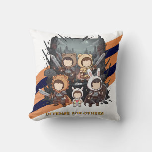 Defense for Others - Little Guardians Throw Pillow