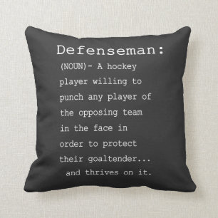 Defenseman - Hockey Definition Throw Pillow
