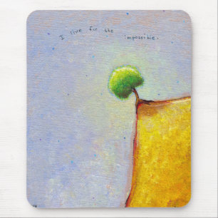 Defiant tree on the edge fun inspirational art mouse pad