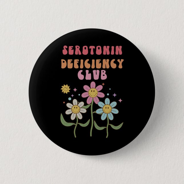 Deficiency Club Mental Health Anxiety Depression  2 Inch Round Button (Front)