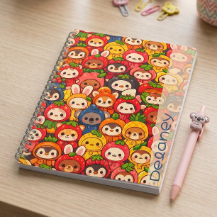 Défilé d'amis fruits Cahier personnalisé avec an